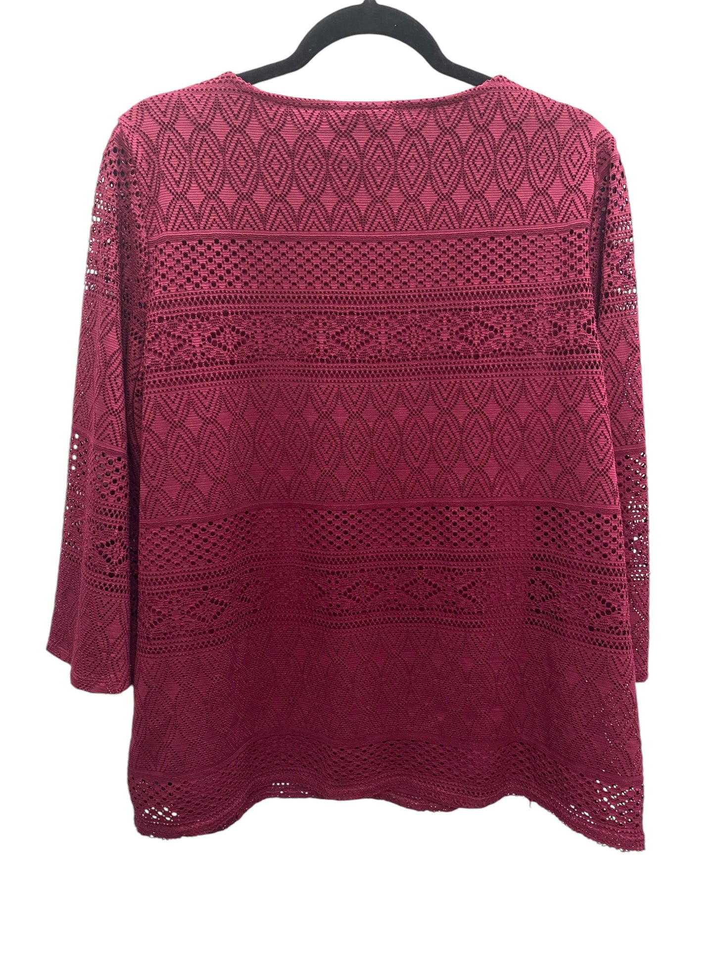 Top Long Sleeve By Dana Buchman In Purple, Size: L