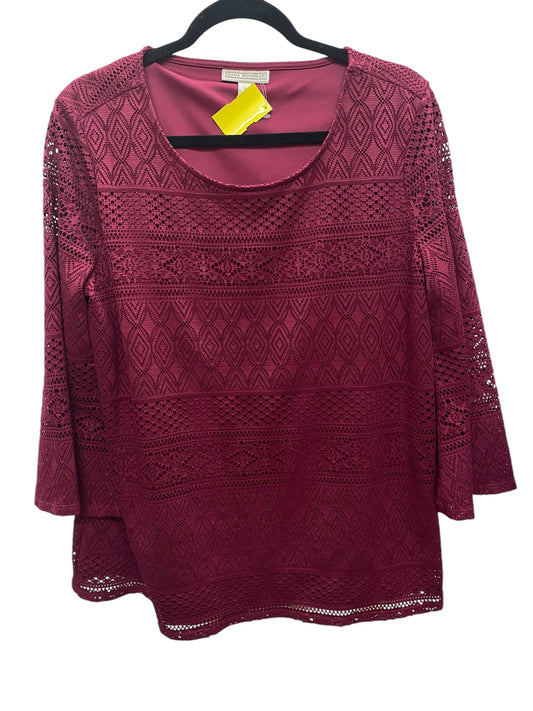 Top Long Sleeve By Dana Buchman In Purple, Size: L