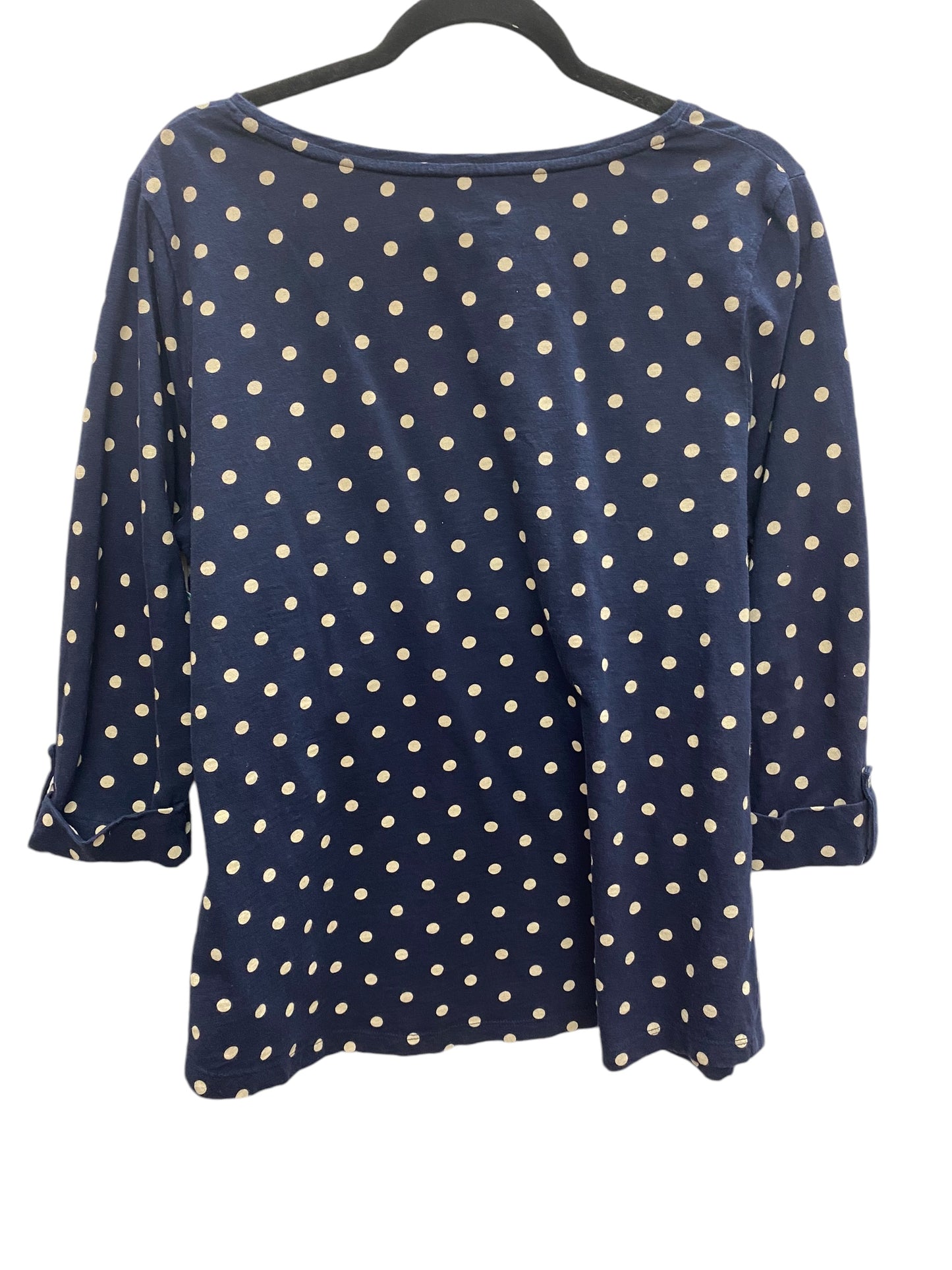 Top Long Sleeve By Croft And Barrow In Polkadot Pattern, Size: L