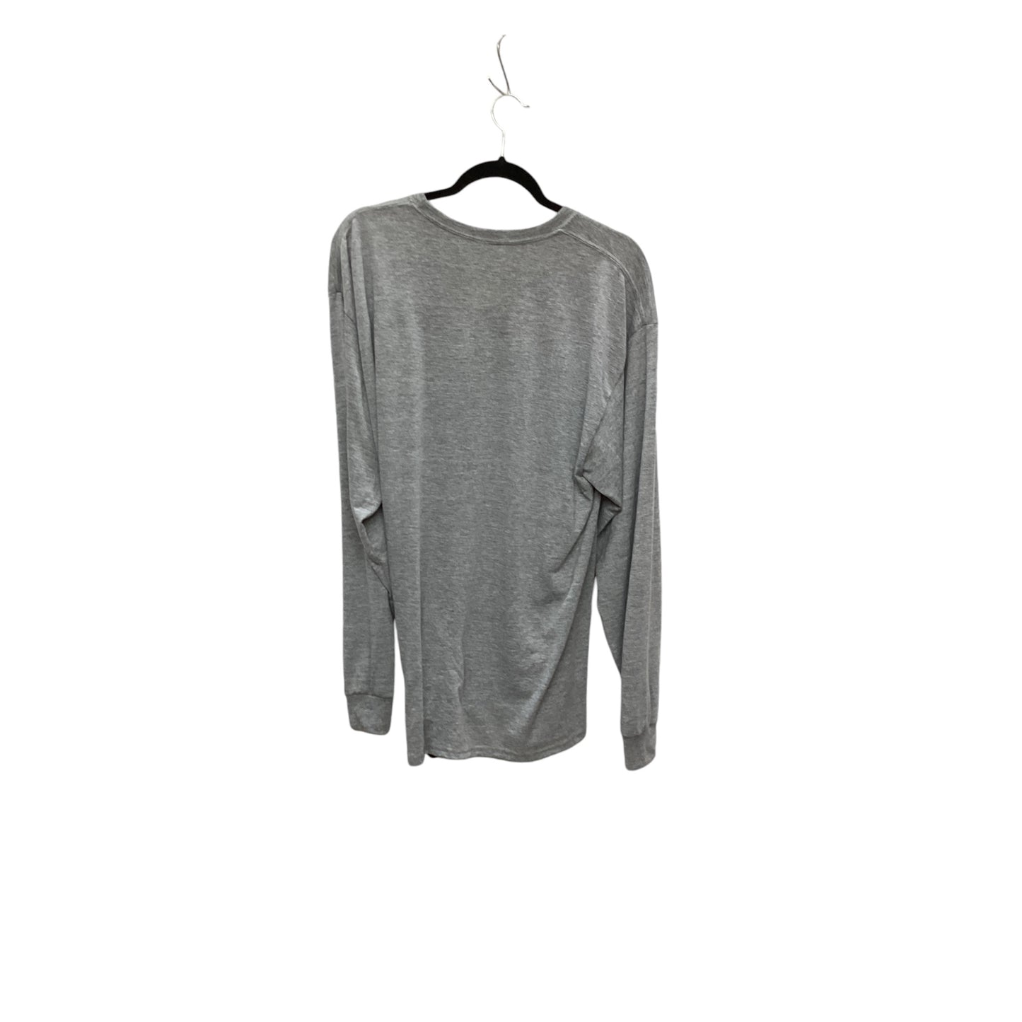 Top Long Sleeve By Jerzees In Grey, Size: Xl