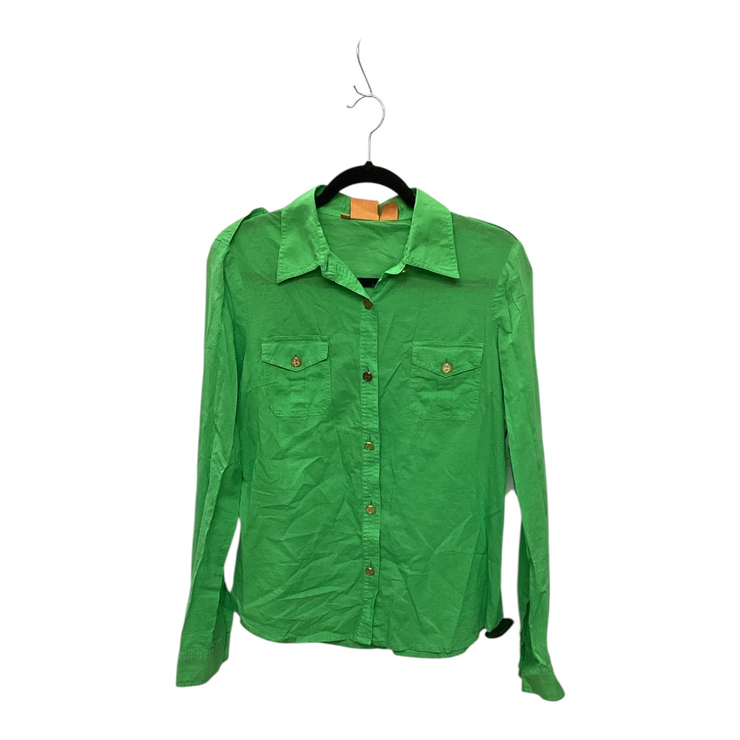 Top Long Sleeve Designer By Tory Burch In Green, Size: 10