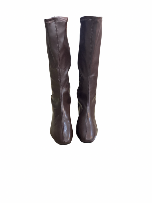 Boots Mid-calf Heels By Clothes Mentor In Brown, Size: 7.5